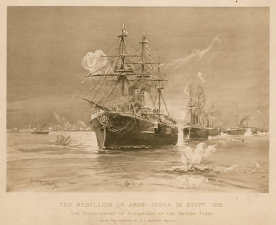 Bombardment of Alexandria by the British fleet during the rebellion of Ali Pasha, Egypt 作者 亨利·查尔斯·塞普金斯·赖特