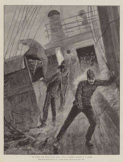 他从远处闻到了战斗，R Buller爵士的风暴充电器 作者 Henry Charles Seppings Wright