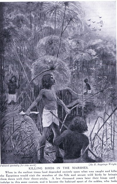 在沼泽中杀鸟，c.1920 作者 亨利·查尔斯·塞普金斯·赖特
