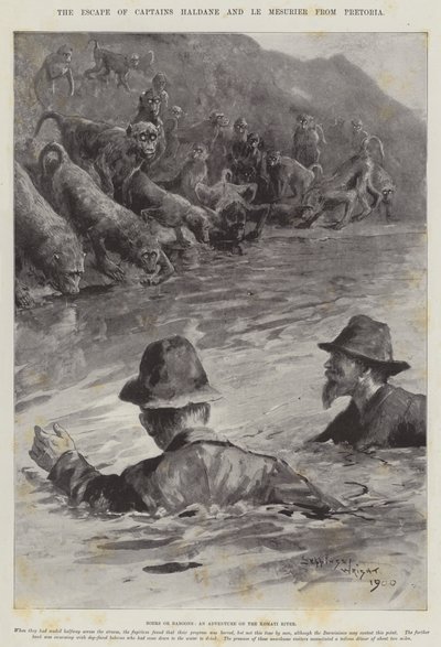 比勒陀利亚的船长Haldane和Le Mesurier的逃脱 作者 Henry Charles Seppings Wright