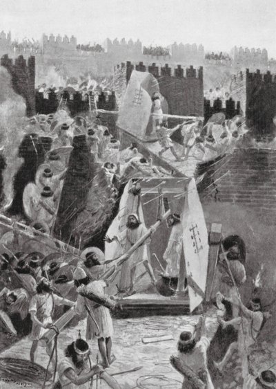 波斯人攻打巴比伦城堡（石版画） 作者 亨利·查尔斯·塞普金斯·赖特