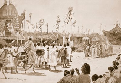 法辛的回归，来自“哈钦森国家历史”的插图，c.1910 作者 亨利·查尔斯·塞普金斯·赖特