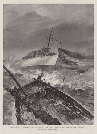 11月10日在香港的台风，HMS Otter救出了HMS矶鹬的船员 作者 亨利·查尔斯·塞普金斯·赖特
