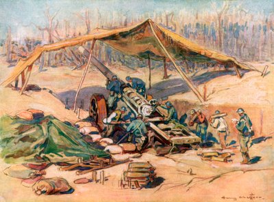法国炮兵阵地，法国，1918年，1926年。 作者 亨利·谢弗