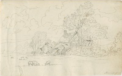 斯托纳教堂：钢笔画，1813年6月20日 作者 亨利·柯曾·奥尔波特