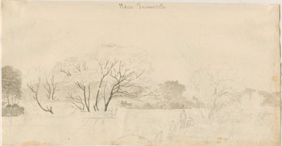 塔姆沃思（Tamworth）-远景：铅笔素描，nd [1788-1855]（绘画） 作者 亨利·柯曾·奥尔波特
