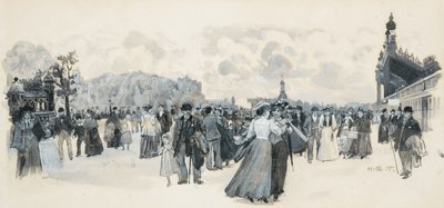 在 Belle Vue 花园 作者 亨利·爱德华·蒂德马什