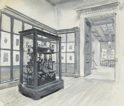 大英博物馆内景，展示版画画廊 作者 亨利·爱德华·蒂德马什
