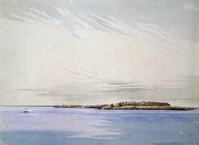 老麦基诺，与法国堡垒，1842年（纸上wc） 作者 亨利·弗朗西斯·安斯利