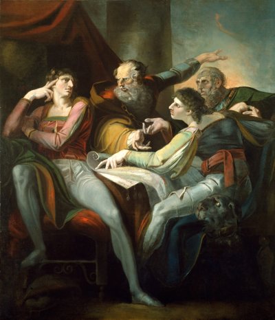 Hotspur、Glendower、Mortimer和Worcester之间的争端，1784年。 作者 Johann Heinrich Füssli