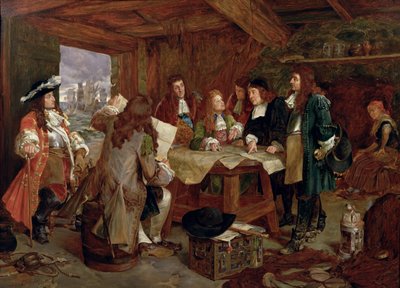 战争委员会 - 威廉，奥兰治亲王及其助手登陆托贝，1688年11月5日 作者 Henry Gillard Glindoni