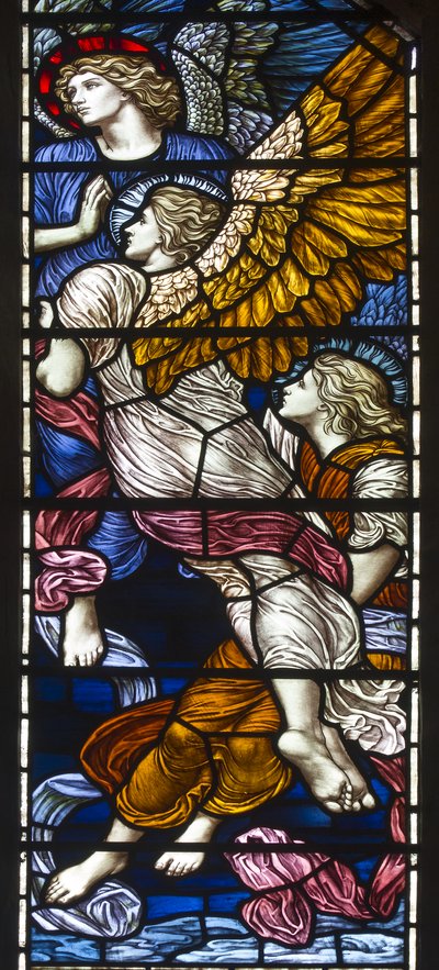 Buckland，St Mary，James Powell＆Sons，Henry Holiday，The Barcote Chapel，Praising Angels，1889 作者 亨利·假日