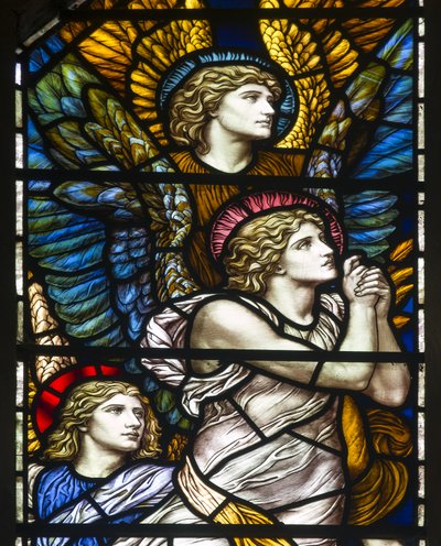 Buckland，St Mary，James Powell＆Sons，Henry Holiday，The Barcote Chapel，Praising Angels，1889 作者 亨利·假日