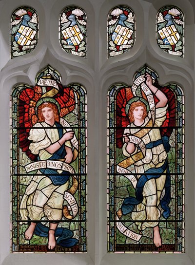 Grasmere，St Oswald，James Powell＆Sons，Henry Holiday，Ministering Angels，1893 作者 亨利·假日