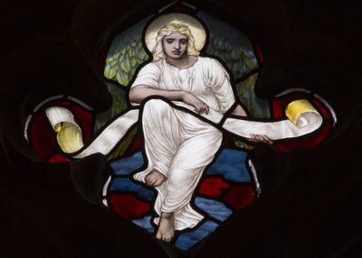 Quatrefoil Tracery Angel，1882年（彩色玻璃） 作者 亨利·假日