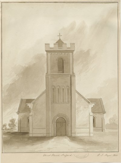 斯塔福德-基督教堂：棕褐色水墨画，1844年 作者 亨利·詹姆斯·诺伊斯