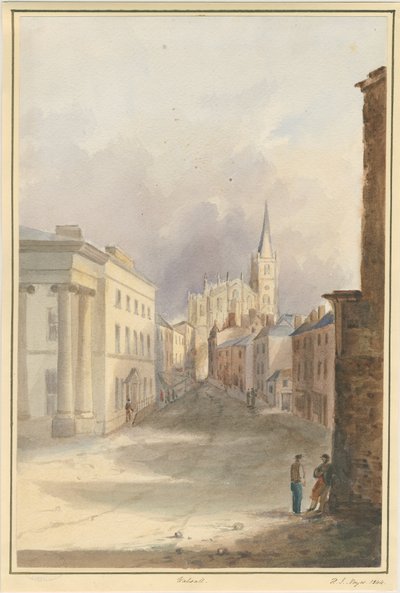 沃尔索尔镇和教堂：水彩画，1844年 作者 亨利·詹姆斯·诺伊斯