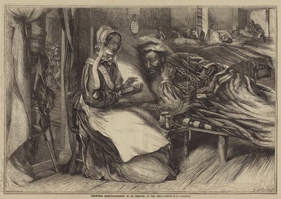 圣诞节慈善，东部一家医院的内部 作者 Henry James Townsend