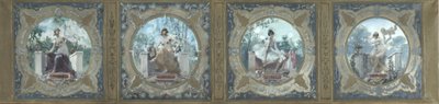 巴黎市政厅 Lobau 画廊草图：诗歌。欢乐。La Danse.La Grace，1890 年（布面油画） 作者 亨利·让·路易·布罗