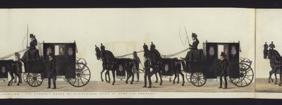 惠灵顿公爵Arthur（有色aquatint）整个葬礼队伍全景的一部分 作者 小亨利和萨拉·阿尔肯