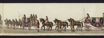 惠灵顿公爵Arthur（有色aquatint）整个葬礼队伍全景的一部分 作者 小亨利和萨拉·阿尔肯