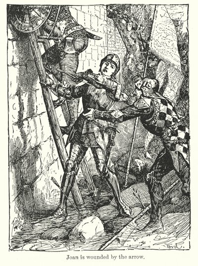 琼被箭射伤（石版画） 作者 亨利·正义·福特