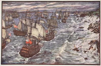 Quiberon Bay，1759年，来自CRL Fletcher和Rudyard Kipling的“英国历史”插图，1911年 作者 亨利·正义·福特