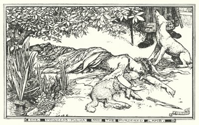 普尔亚公主和被谋杀的羔羊（石版画 作者 亨利·正义·福特