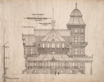 威斯康星州日内瓦湖 S.W. Allerton 先生的住宅：南立面 作者 亨利勋爵盖伊