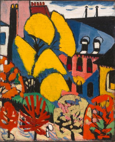 树，c.1912-14（布面油画） 作者 亨利·莱曼·萨恩