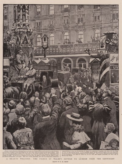 热烈的欢迎，威尔士亲王从欧洲大陆返回伦敦 作者 Henry Marriott Paget