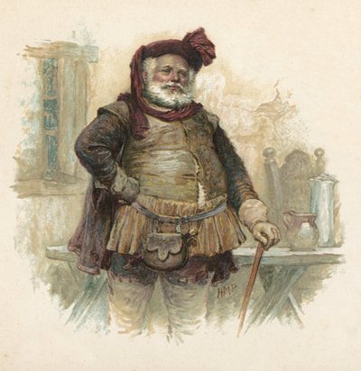 来自Henry IV的Falstaff，第1部分（chromolitho） 作者 佩吉特亨利万豪酒店