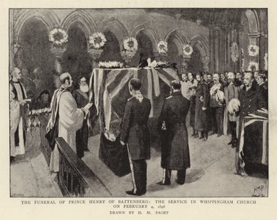 1896年2月4日，Battenberg的亨利王子葬礼，Whippingham教堂的服务 作者 佩吉特亨利万豪酒店