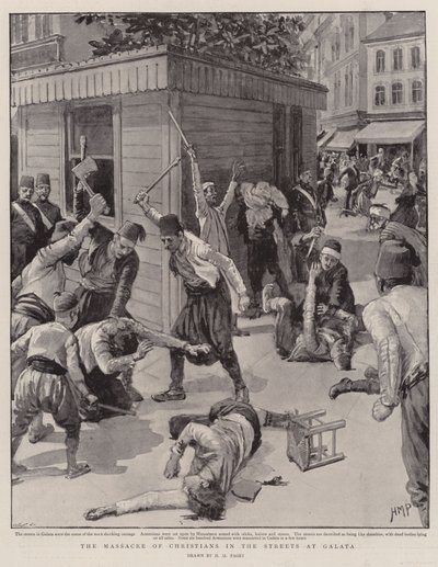 基督徒在加拉塔街道的大屠杀 作者 Henry Marriott Paget