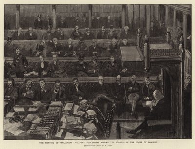 议会会议，福克斯通子爵移动下议院的地址 作者 Henry Marriott Paget