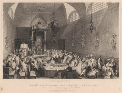 威廉第四届休会议会，1831 年 4 月。上议院：1834 年 10 月 16 日毁于火灾 作者 亨利·梅尔维尔