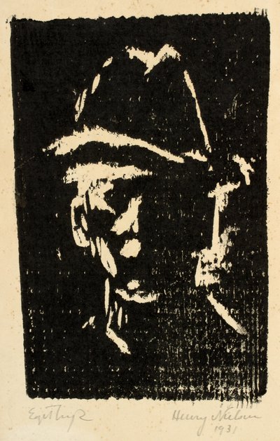 戴帽子的男性肖像 作者 Henry Nielsen