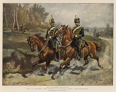 第四（女王自己）轻骑兵在审查命令，Reconnoitring 作者 亨利·佩恩