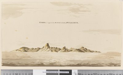 Page 25aa Eimeo，出现在1768-75，Otahiete的Matavai Bay（笔和水墨） 作者 亨利·罗伯茨