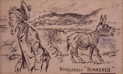 Hopelessly Bunkered，来自《Graphic》杂志的插图，约1870年出版（平版）。 作者 亨利·桑德考克