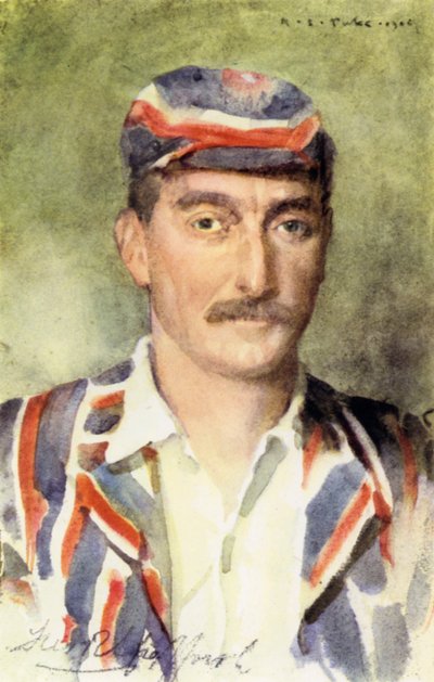 Frederick Robert "Fred" Spofforth, The Demon Bowler (colour litho) 作者 亨利·斯科特·图克