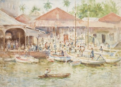 市场，伯利兹，英国洪都拉斯，1924年 作者 亨利·斯科特·图克