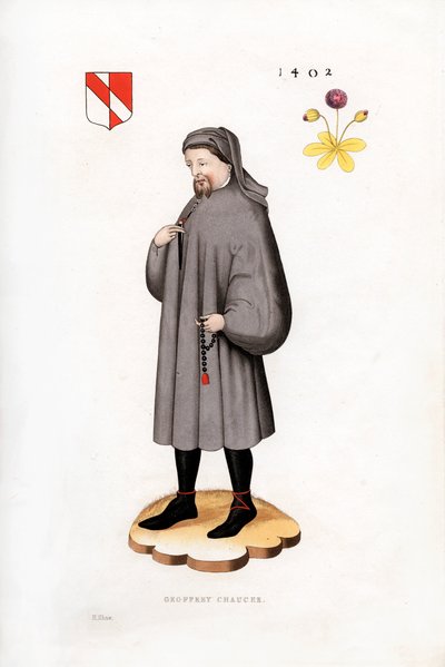杰弗里·乔uc（Geoffrey Chaucer），1402年，1843年。 作者 亨利·肖