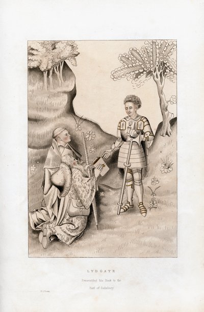 吕德盖特（Lydgate）于1843年向1426年索尔兹伯里伯爵展示他的书。 作者 亨利·肖