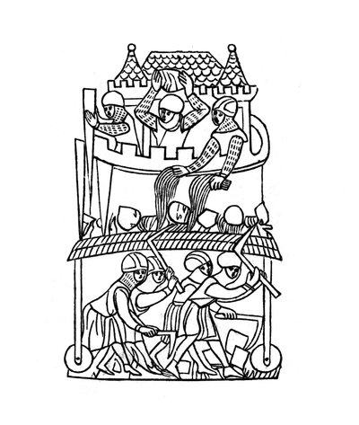 围攻，c1260，1843。 作者 亨利·肖