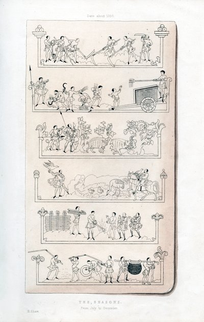 四季，c1050，1843年。 作者 亨利·肖