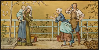 婴儿，牌匾描绘了莎士比亚七世纪的插图，Minton洁具，斯塔福德郡，1874年（珐琅陶器） 作者 马克之后的亨利·斯泰西