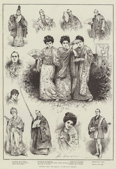 萨沃伊剧院 "天皇 "的草图（雕刻）。 作者 亨利·斯蒂芬（Henry Stephen）（b.1861 fl.1880 1925）