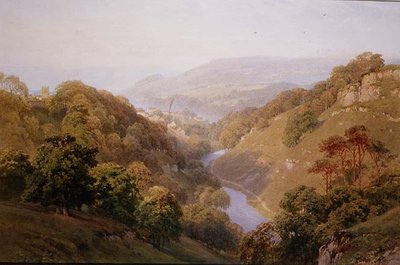 达勒姆郡巴纳德城堡附近的荒地景观 作者 Henry Sutton Palmer