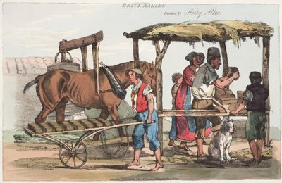 制砖，由Haymarket的Thomas Mclean出版，1824年（彩色蚀刻） 作者 亨利·托马斯·阿尔肯